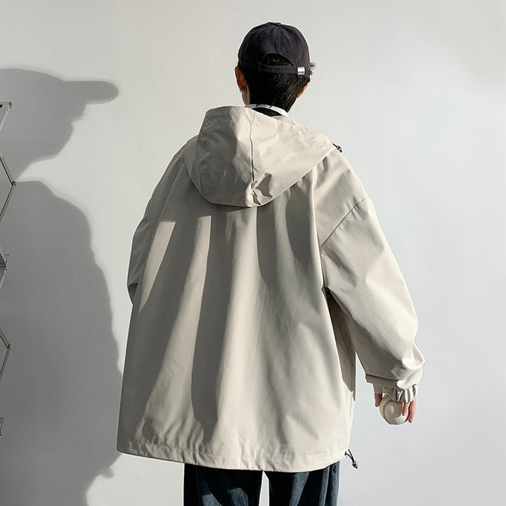 Herren wetterfeste Übergangsjacke mit verstellbarem Kapuzenkragen und praktischen Taschen Aliams