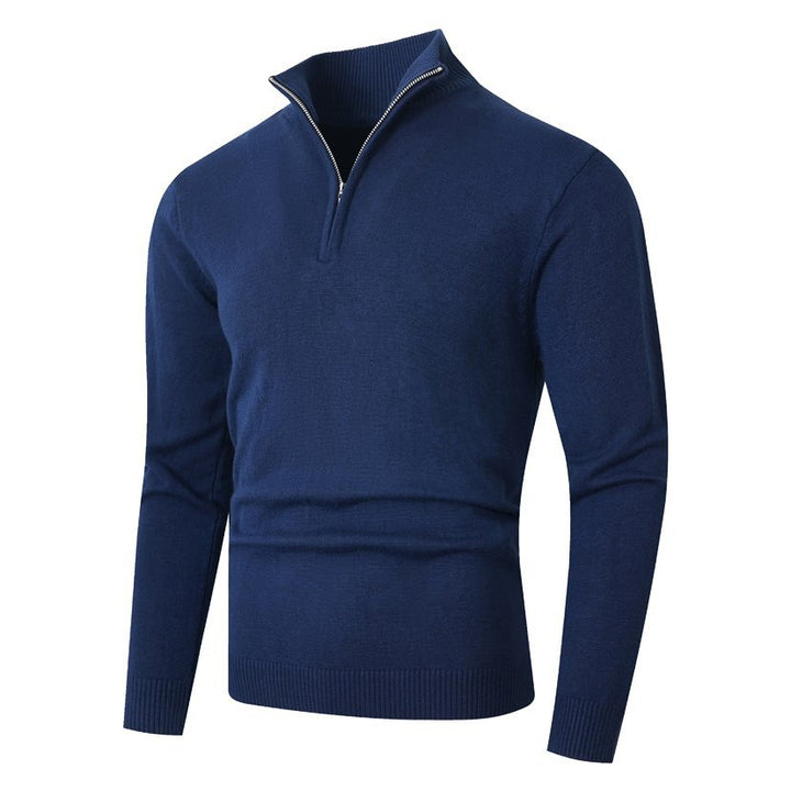 Herren Strickpullover mit hohem Kragen und trendigem Reißverschluss Aliams