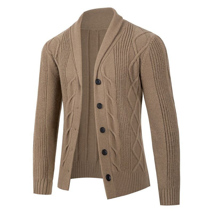 Herren Strickjacke mit modischem Zopfmuster und strukturierter Textur Aliams