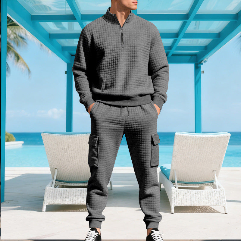 Herren Sportliches Ensemble mit Stehkragen und praktischen Cargotaschen Aliams