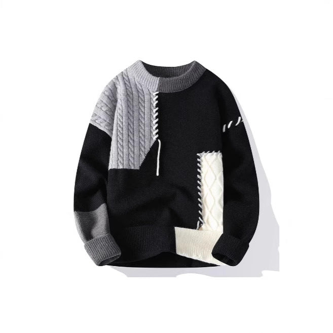 Herren Strickpullover mit kreativem Muster und strukturierten Akzenten Aliams