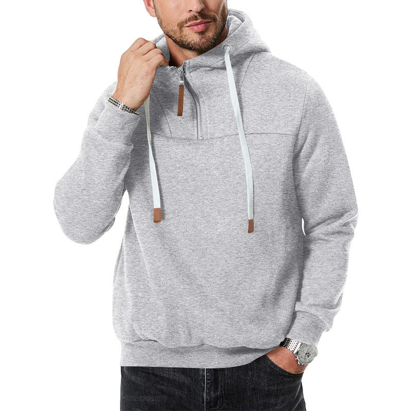 Herren stylischer Kapuzenpullover mit praktischer Kängurutasche und stylischen Kontrastdetails Aliams
