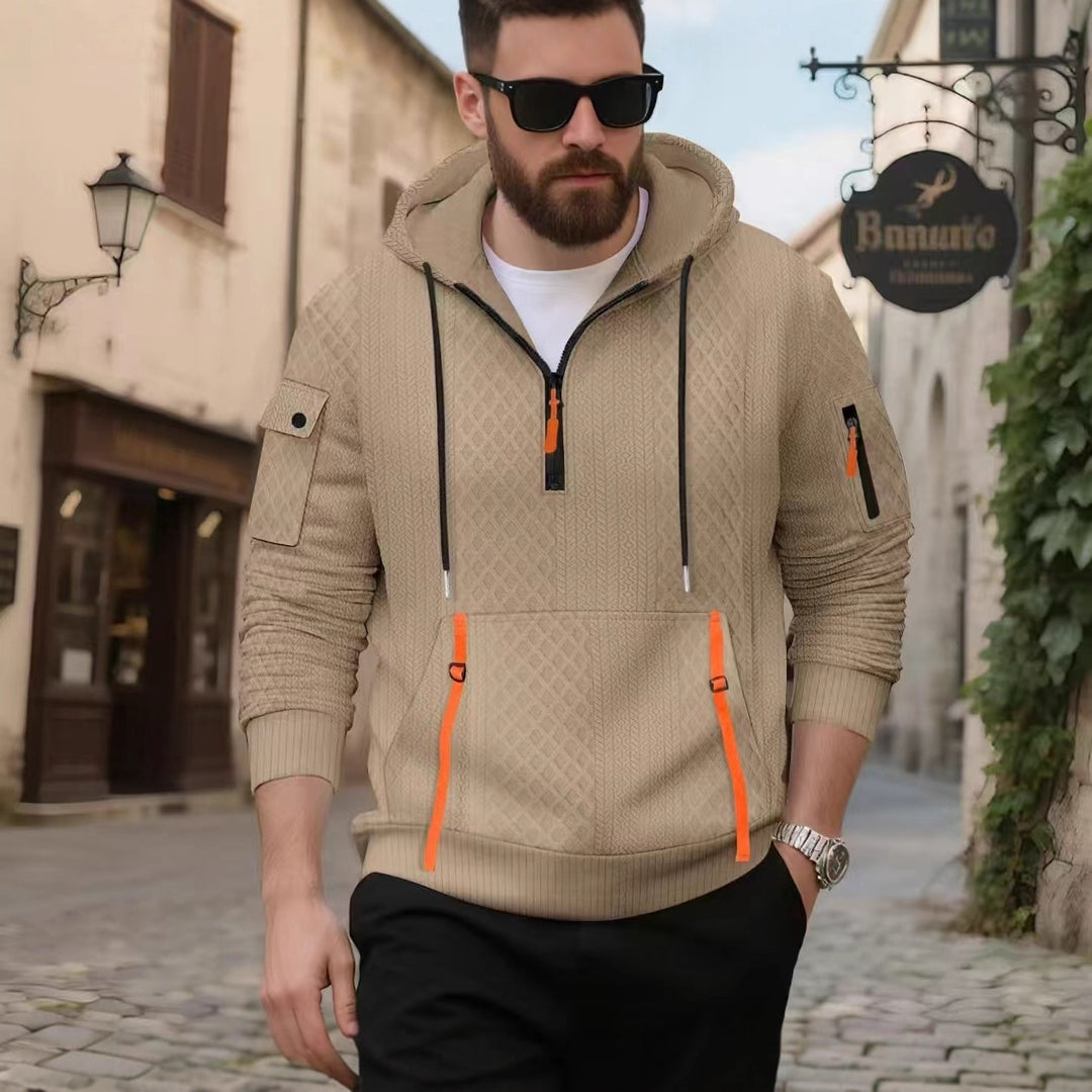 Herren stylischer Kapuzenpullover mit strukturiertem Design und praktischen Taschen Aliams