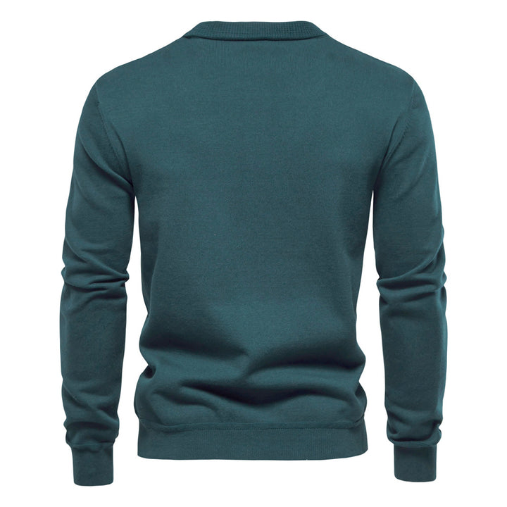 Herren Strickjacke mit V-Ausschnitt und modischen Holzknöpfen Aliams