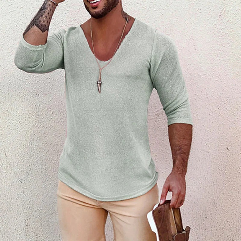 Herren V-Ausschnitt Shirt mit innovativem Strukturdesign Aliams