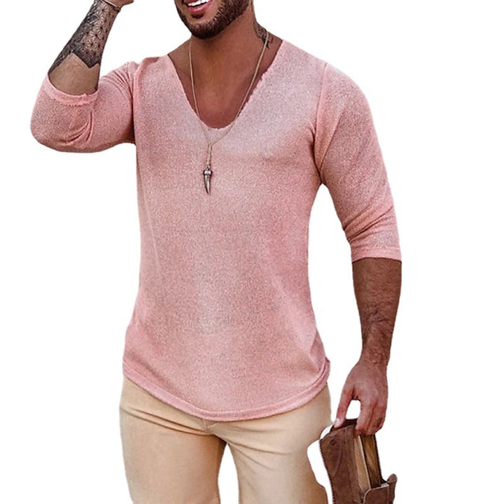 Herren V-Ausschnitt Shirt mit innovativem Strukturdesign Aliams