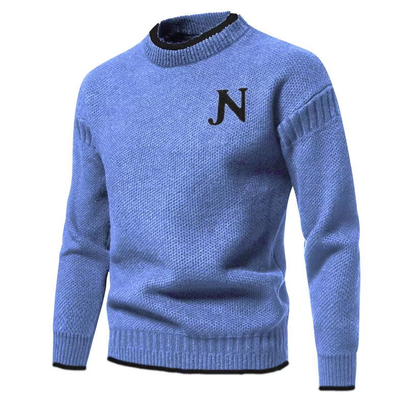 Herren Strukturierter Strickpullover mit Rundhalsausschnitt Aliams