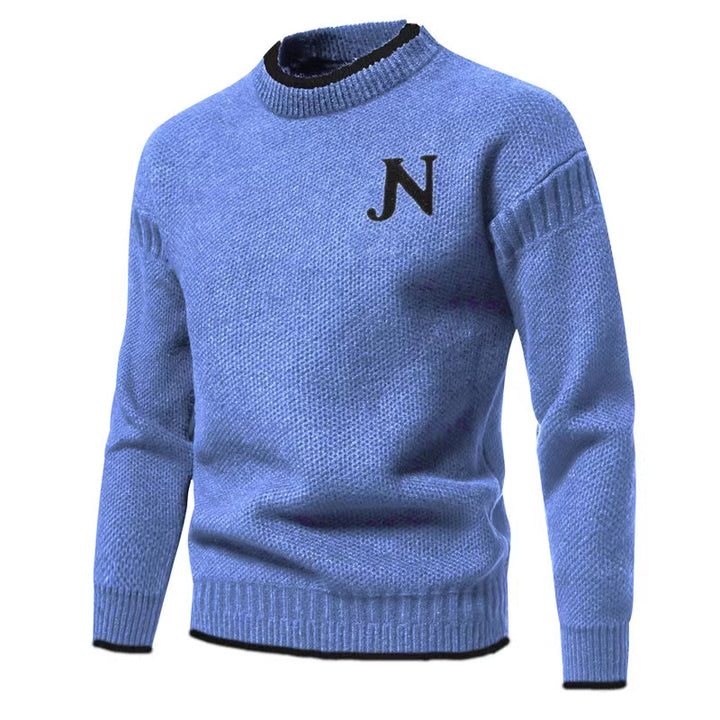 Herren Strukturierter Strickpullover mit Rundhalsausschnitt Aliams