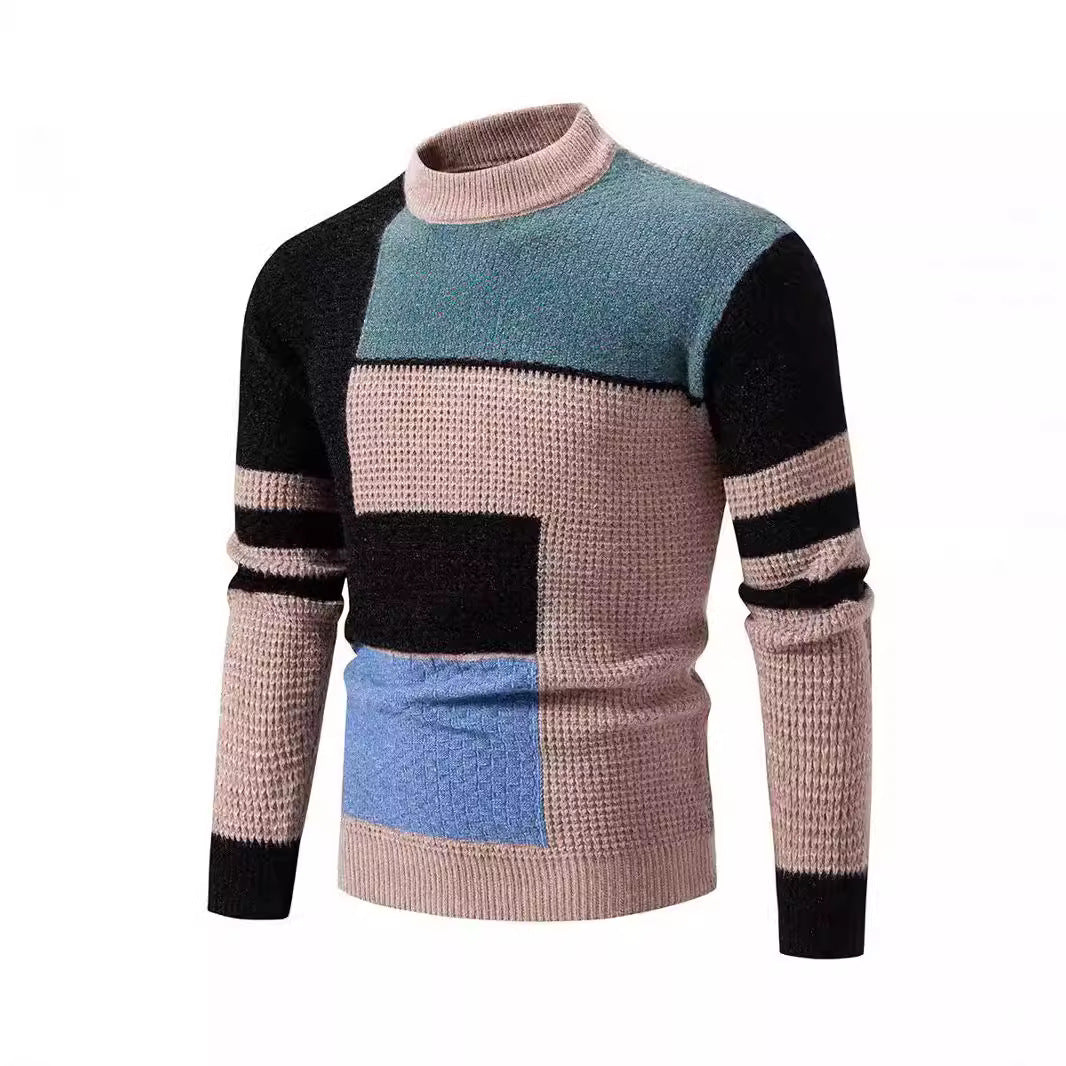 Herren Strukturierter Pullover mit modernem Farbblockdesign Aliams