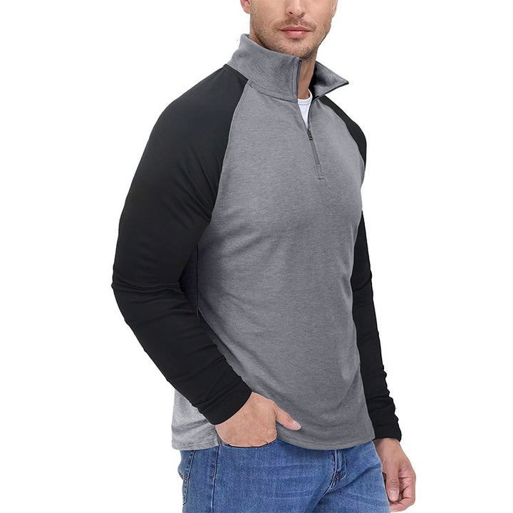 Herren Sportlicher Pullover mit Stehkragen und Reißverschluss Aliams