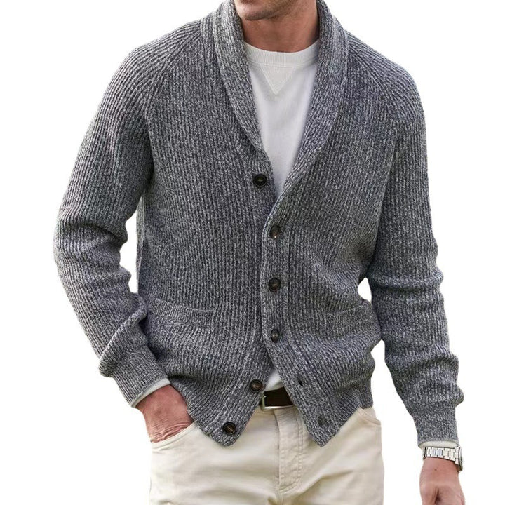 Herren Strickjacke mit trendigem Grobstrickmuster und praktischen Taschen Aliams