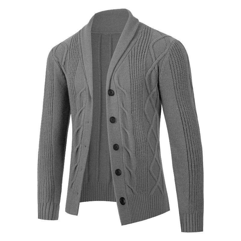 Herren Strickjacke mit modischem Zopfmuster und strukturierter Textur Aliams