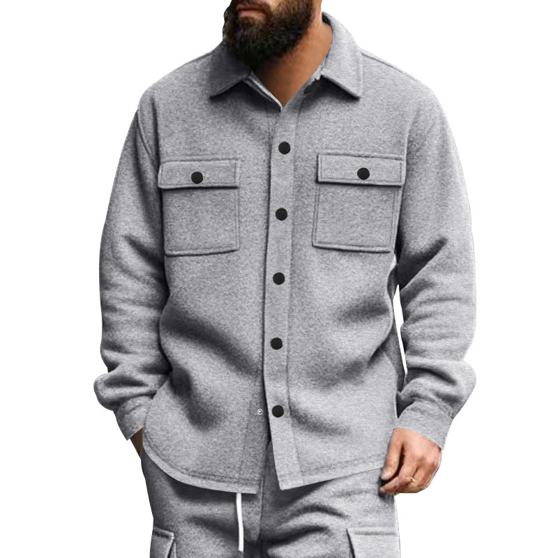 Herren strukturierte Arbeitsjacke mit praktischen Taschen Aliams