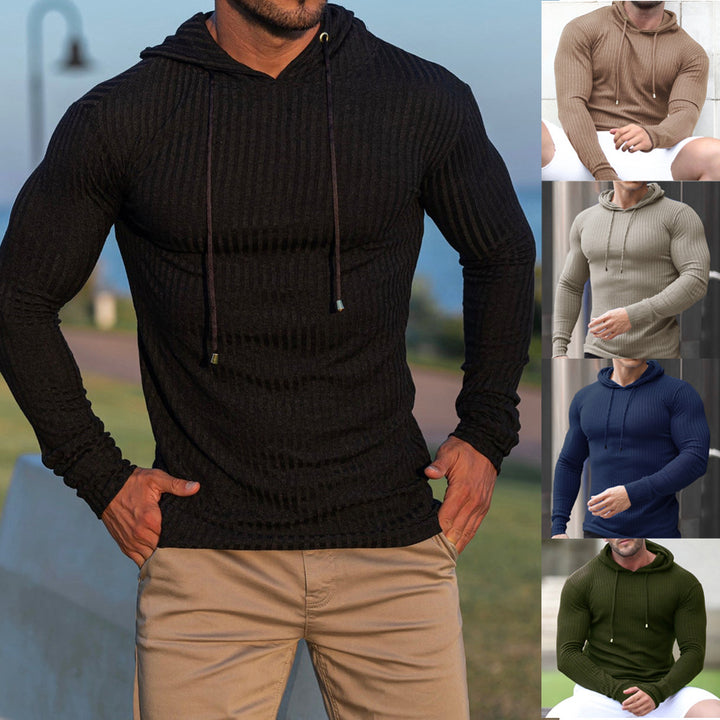 Herren stylischer Kapuzenpullover mit Rippenstruktur und modischem Schnitt Aliams