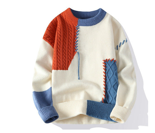 Herren Strickpullover mit kreativem Muster und strukturierten Akzenten Aliams