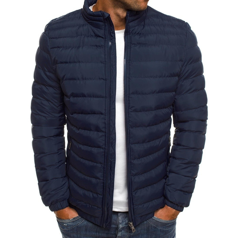 Herren Leichte Steppjacke mit hohem Kragen und seitlichen Reißverschlusstaschen Aliams