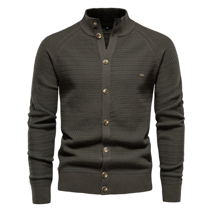Herren Strickjacke mit modernem Zipper und stilvollen Knopfdetails Aliams