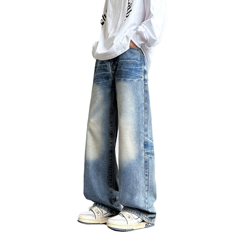 Herren weite Denim-Jeans mit einzigartiger Waschung Aliams