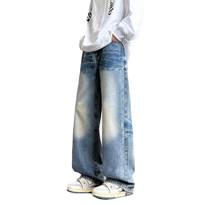 Herren weite Denim-Jeans mit einzigartiger Waschung Aliams