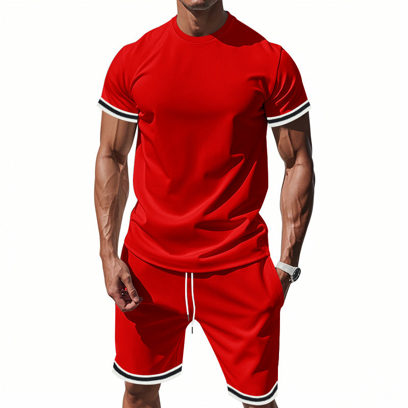 Herren sportliches Kurzarm-Outfit mit kontrastierenden Details Aliams