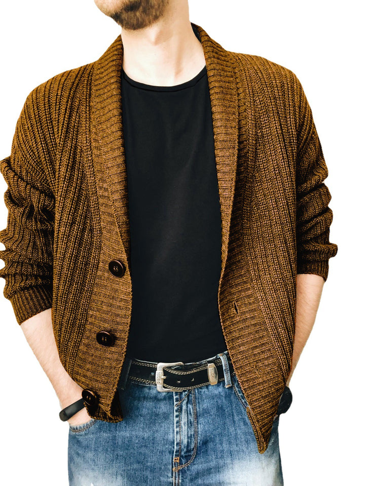 Herren Strickjacke mit modischem Schalkragen und praktischen Knöpfen Aliams