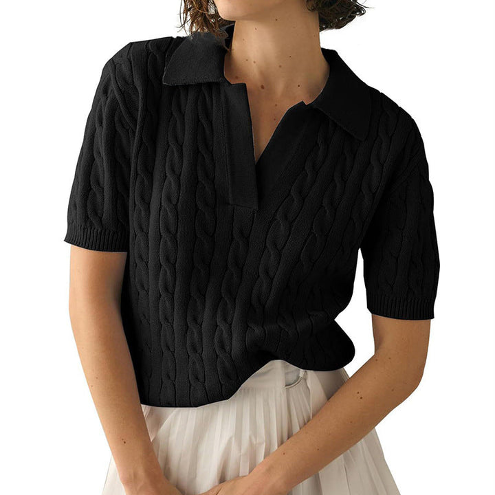 Aliams | Polo-Kragen Twist Strickpullover