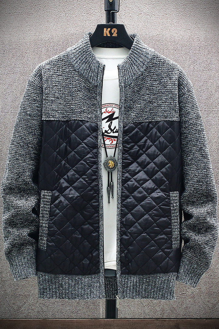 Herren Steppjacke mit Strickdetails und hohem Kragen Aliams