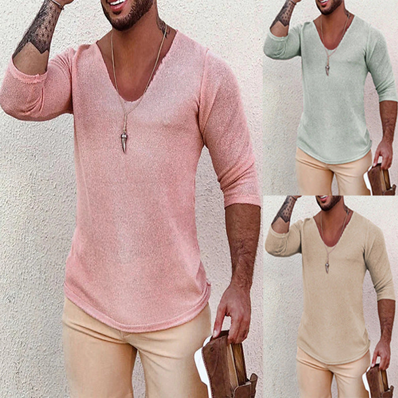 Herren V-Ausschnitt Shirt mit innovativem Strukturdesign Aliams