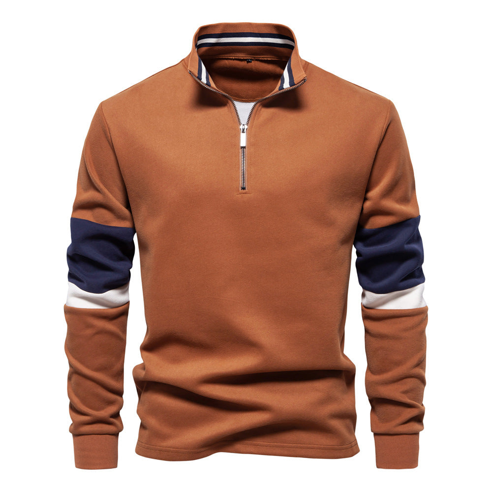 Herren Sportlicher Stehkragenpullover Aliams