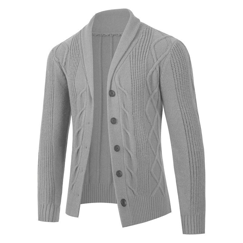 Herren Strickjacke mit modischem Zopfmuster und strukturierter Textur Aliams