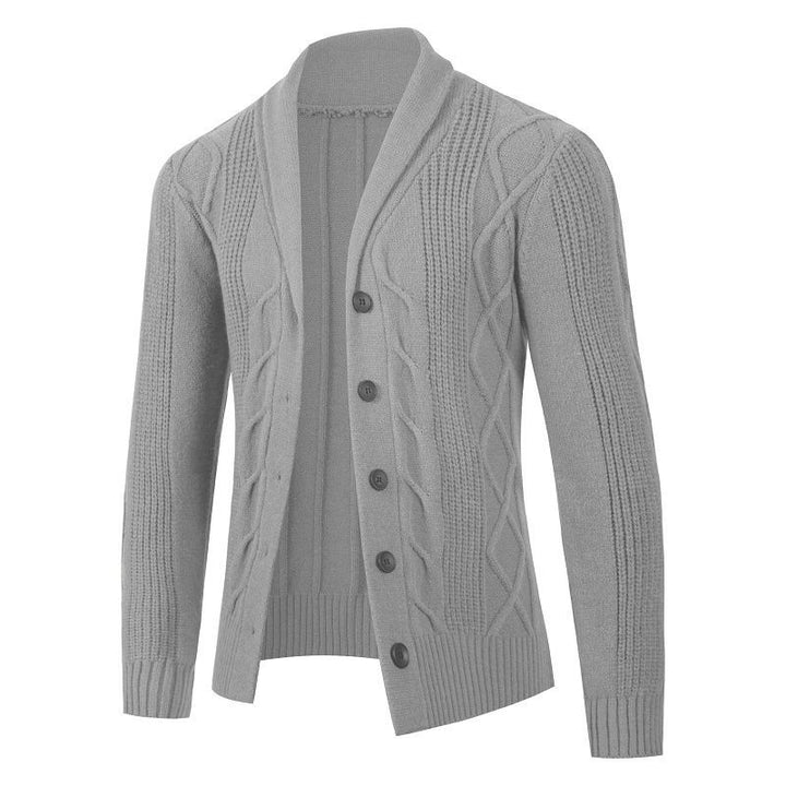 Herren Strickjacke mit modischem Zopfmuster und strukturierter Textur Aliams
