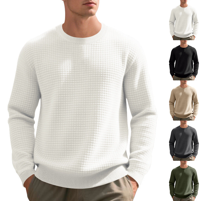 Herren strukturiertes Rundhals-Sweater aus weichem Baumwollmix Aliams