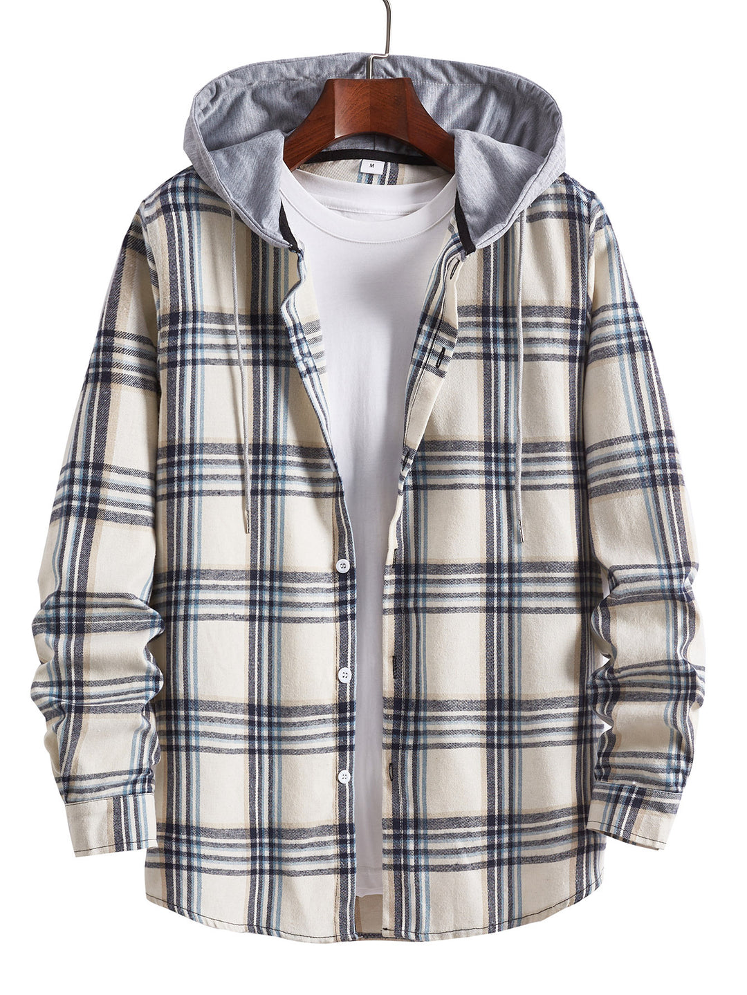 Herren Übergangsbluse mit Kapuze und kariertem Design Aliams