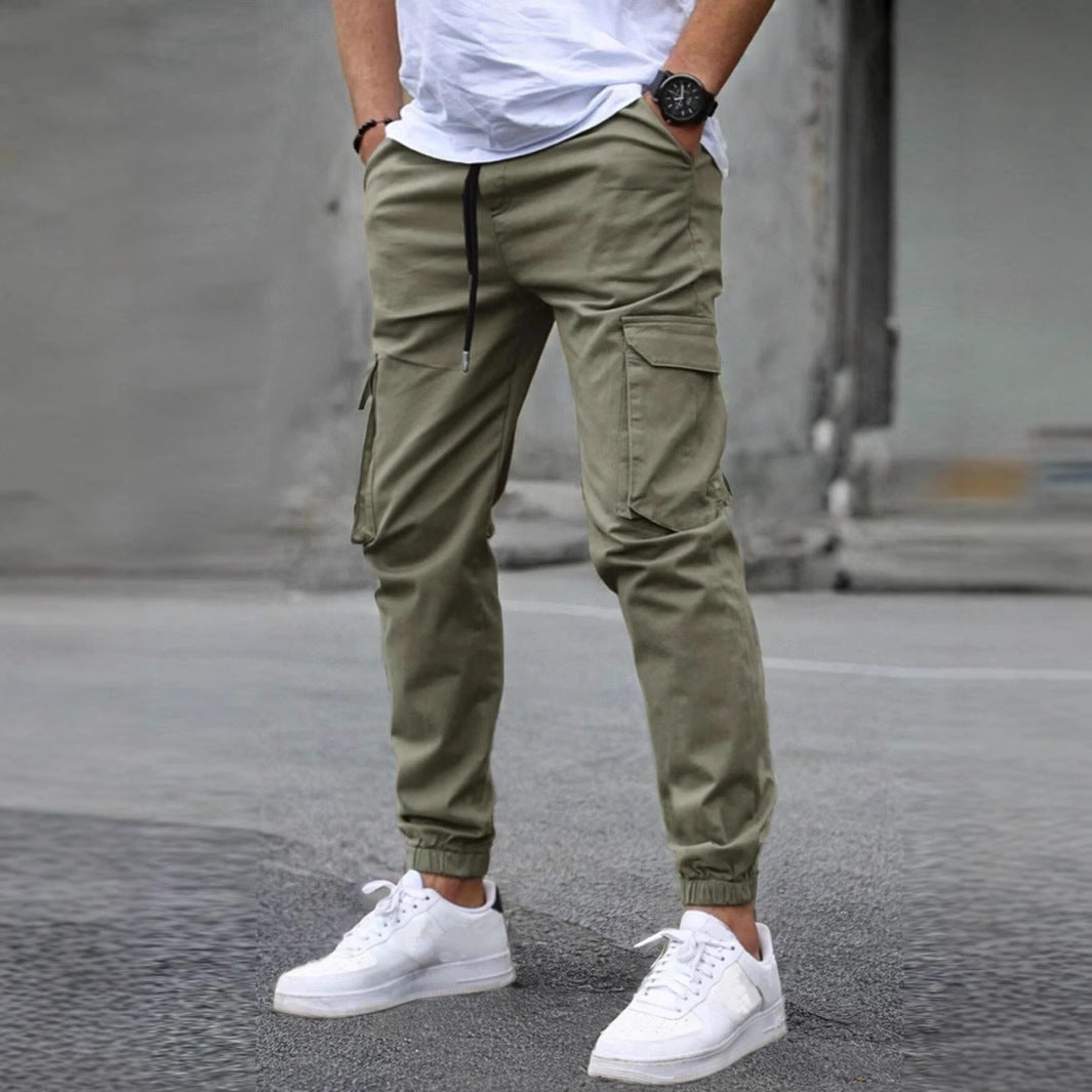 Herren trendige Cargo-Hose mit elastischem Bund und praktischen Seitentaschen Aliams