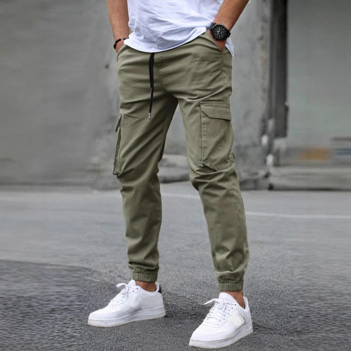 Herren trendige Cargo-Hose mit elastischem Bund und praktischen Seitentaschen Aliams