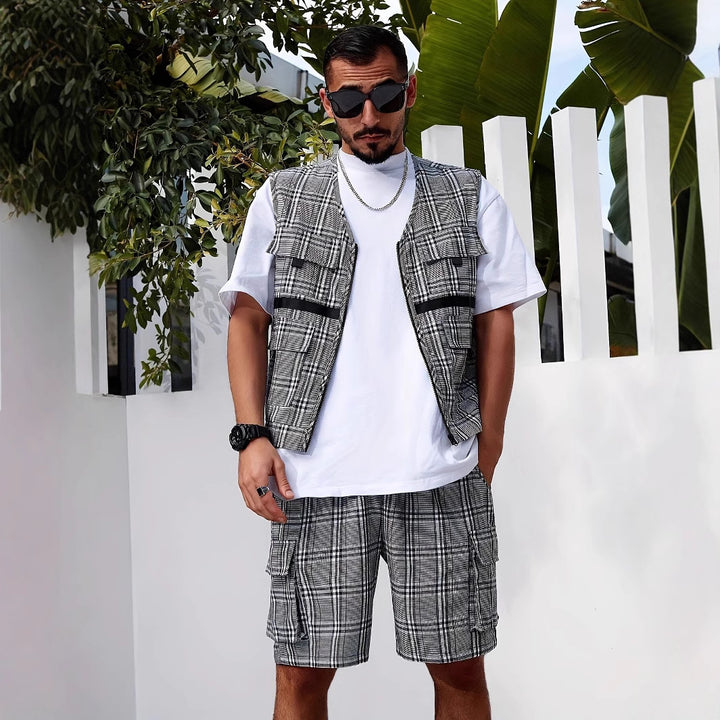 Herren stylischer Utility-Weste mit mehreren Taschen Aliams