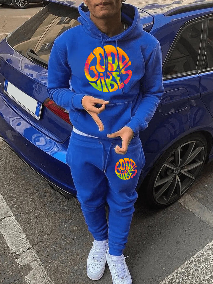 Herren Sweatshirt und Jogginghose Set mit buntem Grafikdesign Aliams