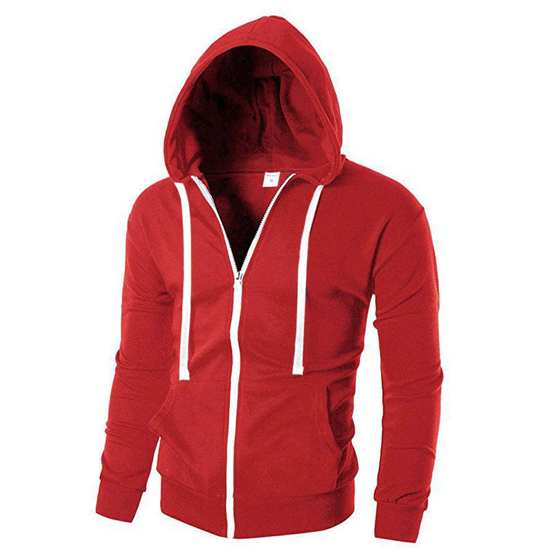 Herren sportlicher Sweatjacke mit durchgehendem Reißverschluss und praktischen Taschen Aliams