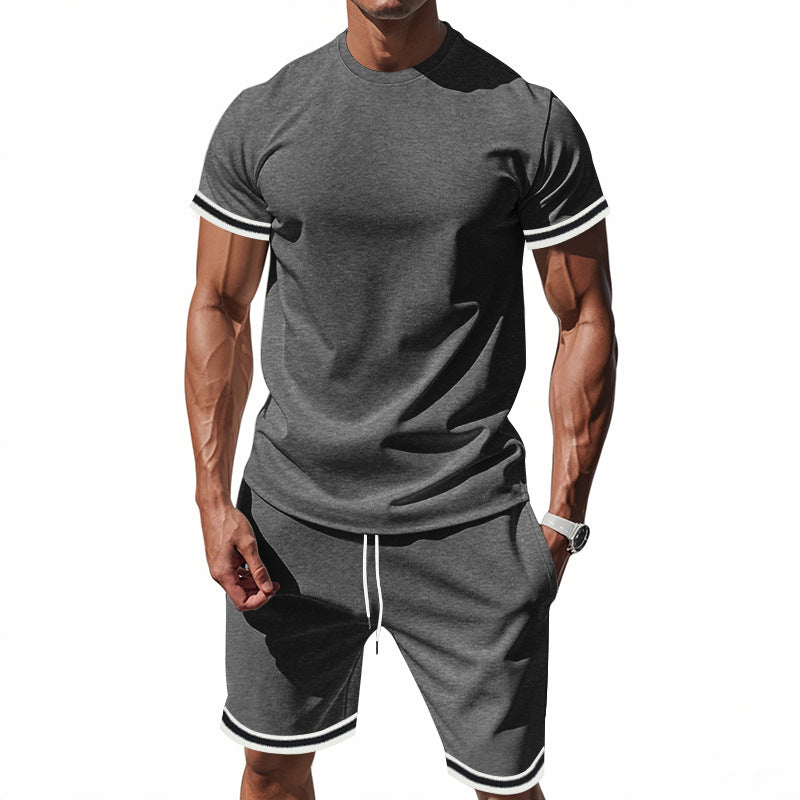Herren sportliches Kurzarm-Outfit mit kontrastierenden Details Aliams