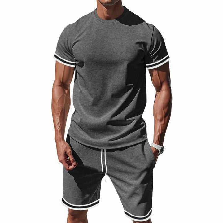 Herren sportliches Kurzarm-Outfit mit kontrastierenden Details Aliams