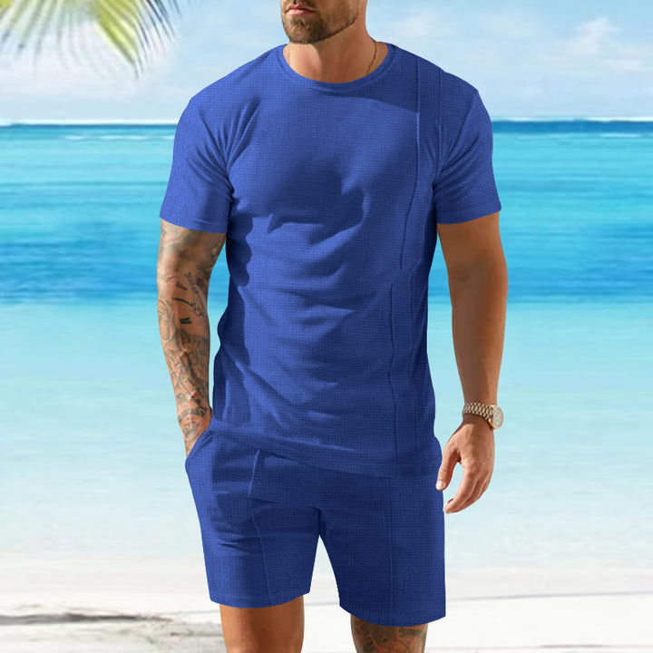 Herren Sportliches Kurzarm-Oberteil und Shorts-Set Aliams