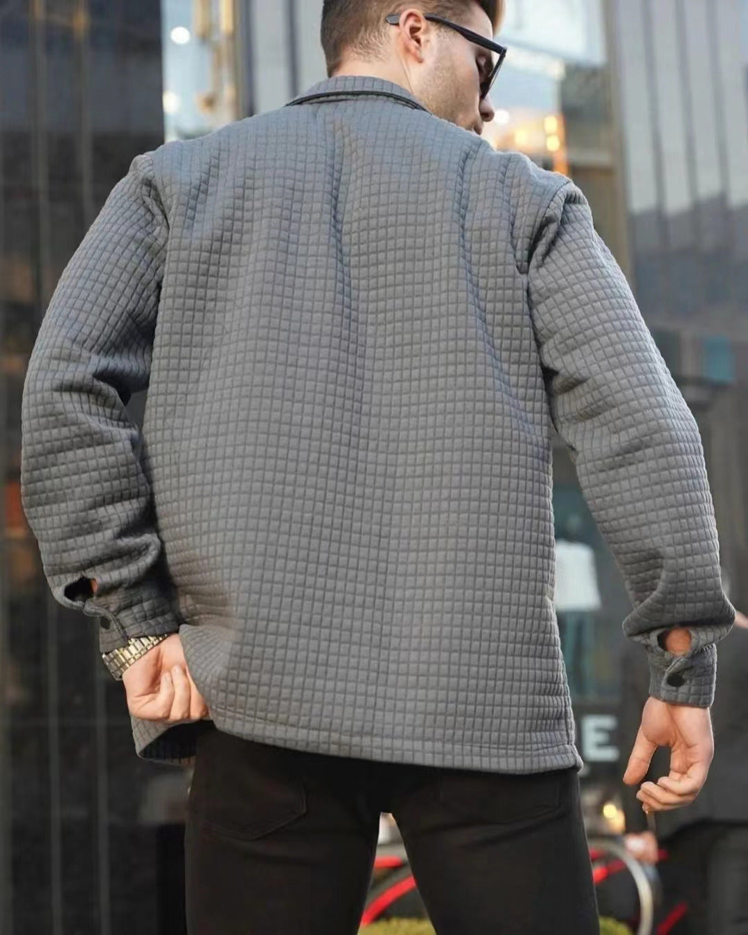 Herren strukturierte Overshirt Jacke Aliams