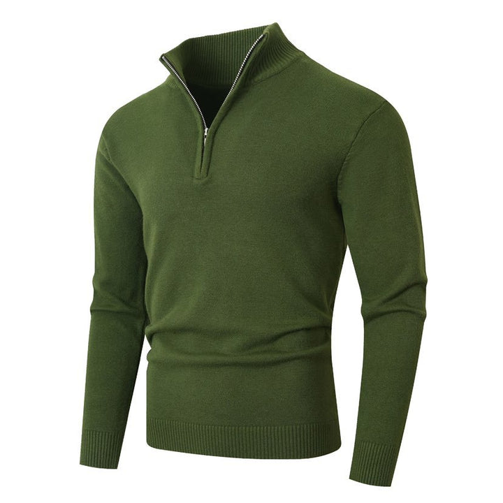 Herren Strickpullover mit hohem Kragen und trendigem Reißverschluss Aliams