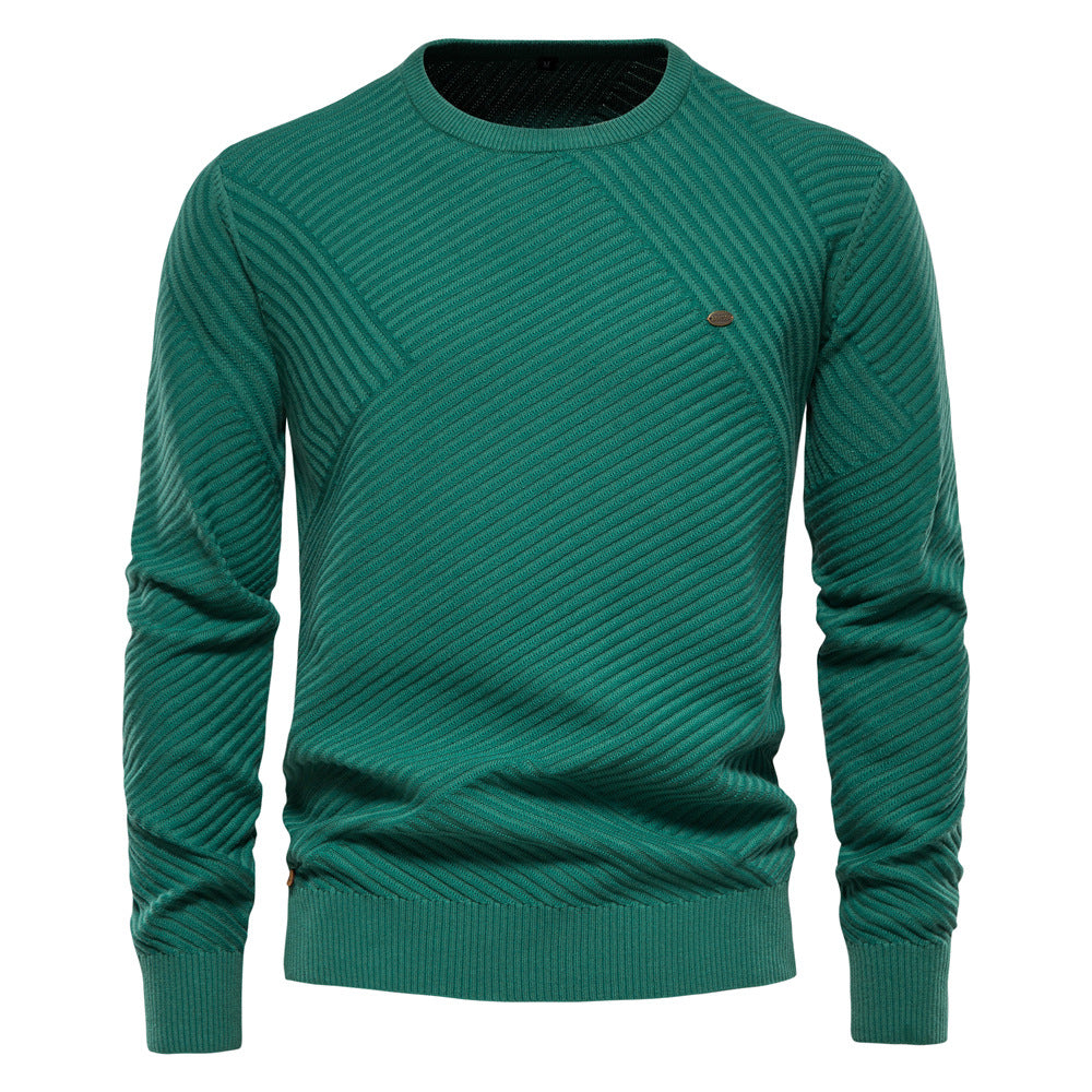 Herren Strickpullover mit modernem diagonalen Muster Aliams