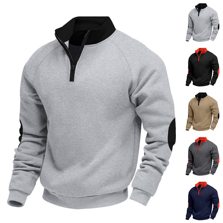 Herren Sportpullover mit hohem Kragen und praktischem Reißverschluss Aliams