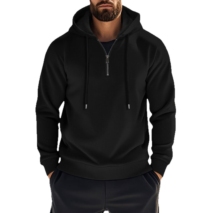 Herren sportlicher Kapuzenpullover mit kurzem Reißverschluss Aliams