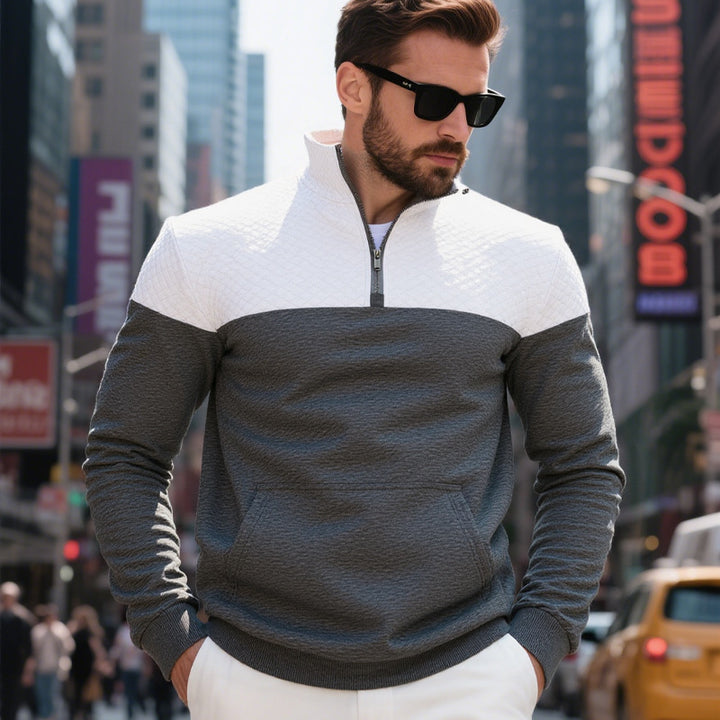 Herren Sportlicher Pullover mit Stehkragen Aliams