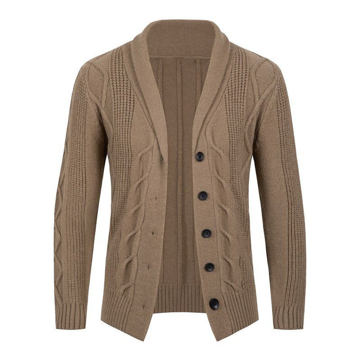 Herren Strickjacke mit modischem Zopfmuster und strukturierter Textur Aliams