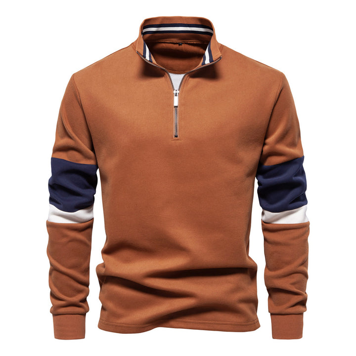 Herren Sportlicher Stehkragenpullover Aliams