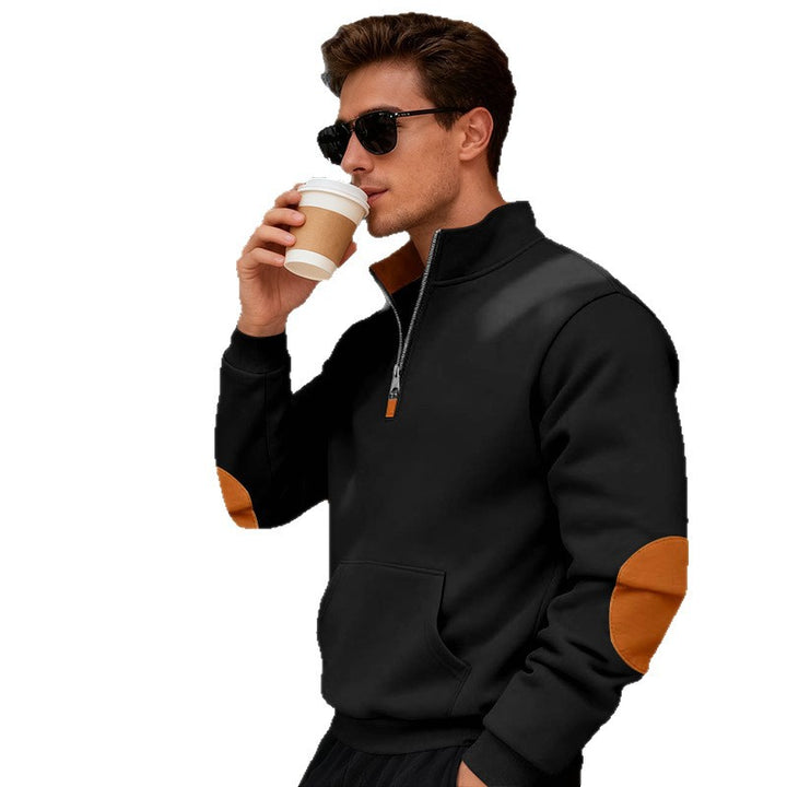 Herren Sportlicher Pullover mit Stehkragen und Reißverschluss Aliams